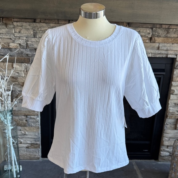 Design History White Ribbed Blouse - Picture 1 of 12